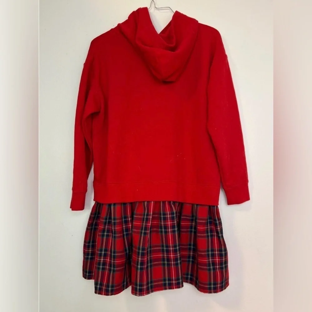 Polo by Ralph Lauren Red Hoodie with Plaid Skirt dress
